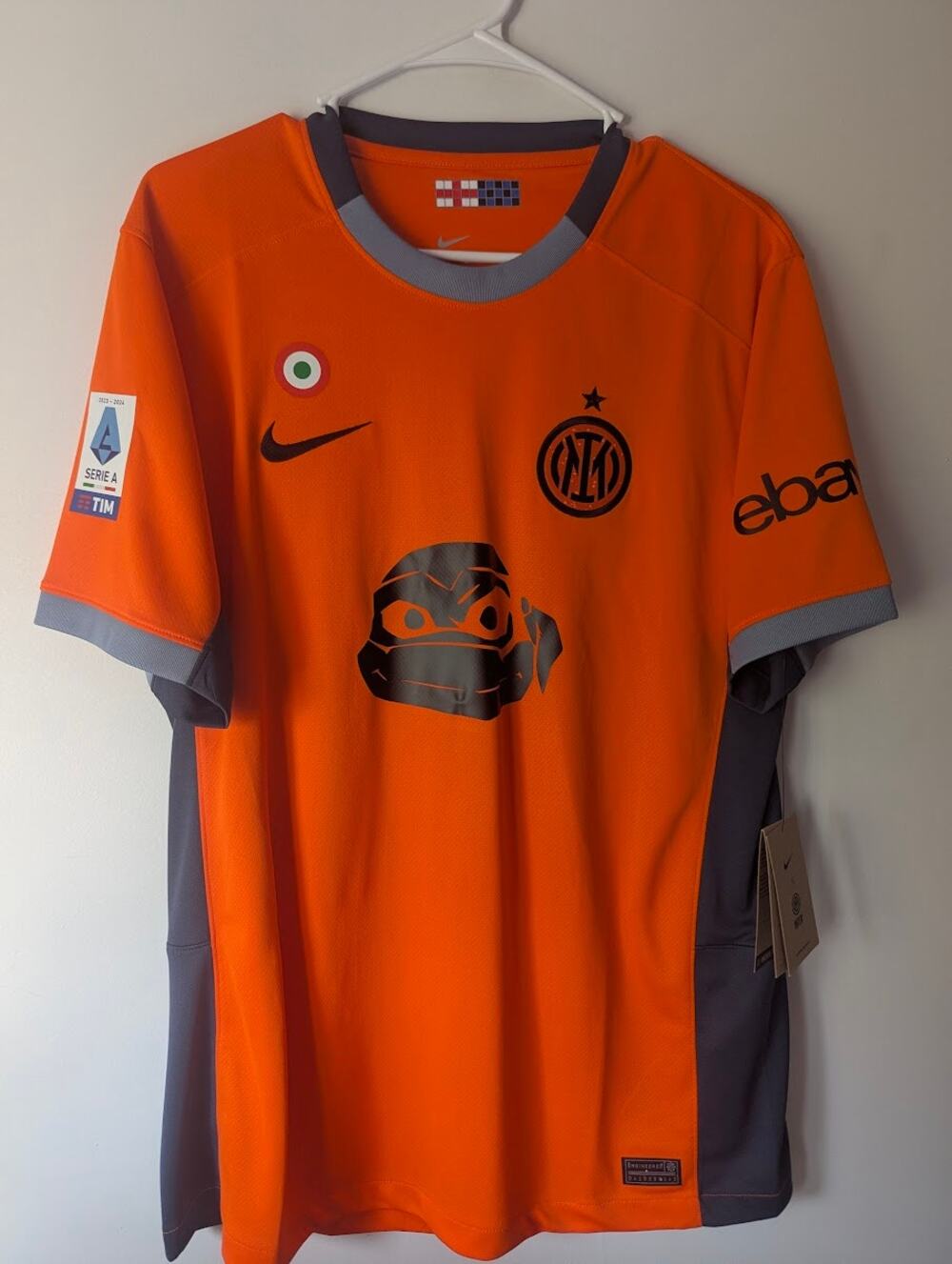 Inter Milan 2023-24 Third Dimarco Jersey Large NWT TMNT Serie A Fully Patched